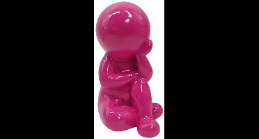 Present Time Ornament Amigo Dreaming Medium - Helderroze - 14.8x11.2x20cm - Modern - Kunststof - Moederdag - Moederdag cadeautje - Moederdag cadeau voor mama