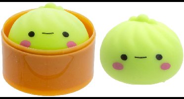 Jonotoys squishy speelgoed Steamed Dumpling glitter stressbal 5cm.