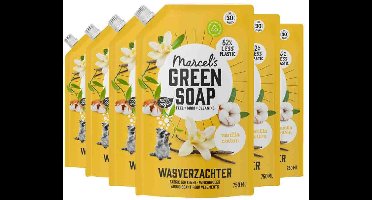 Marcel's Green Soap Wasverzachter Navulling - Vanille & Katoen - 6 x 750ml - 180 wasbeurten