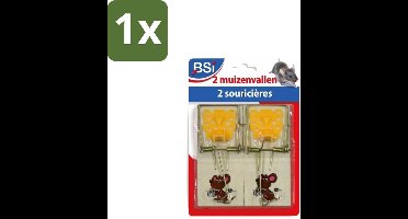 1 x BSI – Muizenval – Hout – Krachtig & Betrouwbaar – Duopack - Muizenbestrijding - Houten Muizenval - Klassieke Muizenval - Muizen Val - Muizen Bestrijden