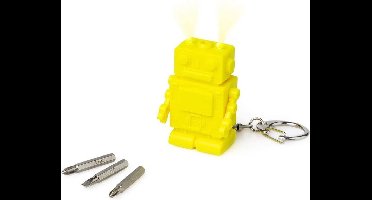 Balvi Sleutelhanger Robot 5,6 Cm Rvs Geel 4-delig