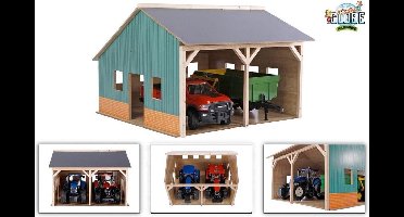 Kids Globe Loods Voor 2 Tractoren, 1:16