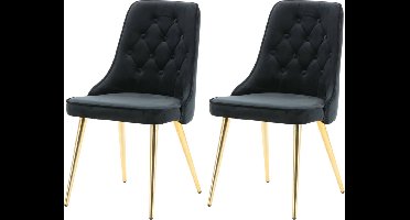 Venture-Home-Eetkamerstoelen-2-st-Velvet-Deluxe-fluweel-zwart-messing