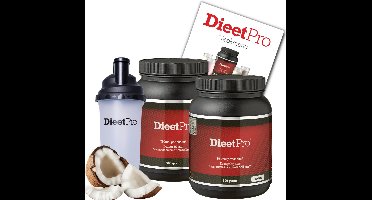 2 potten DieetPro Kokos plus Gratis Shaker
