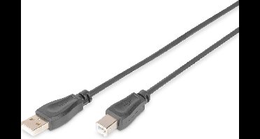 Digitus USB-kabel USB 2.0 USB-A stekker, USB-B stekker 50.00 cm Zwart