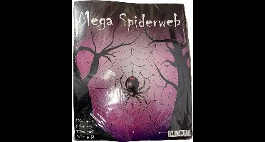 Mega Spinnenweb met spin 150cm Wit