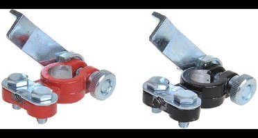 ProPlus Snelsluitende accupoolklem set - rood en zwart - aluminium en staal - dIN-type - 12-24V