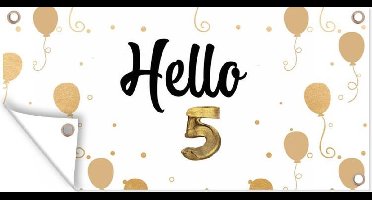 Tuinposter Jubileum - Ballonnen jaar - 60x30 cm - Tuindoek