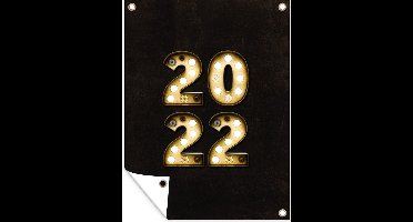 Tuin decoratie Nieuwjaar - 2022 - Kaarsen - Kerst - 30x40 cm - Tuindoek