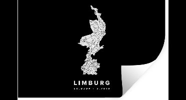 Muurstickers - Sticker Folie - Limburg - Kaart - Nederland - 30x20 cm - Plakfolie - Muurstickers Kinderkamer - Zelfklevend Behang - Zelfklevend behangpapier - Stickerfolie