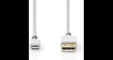 Nedis Lightning Kabel - USB 2.0 - Apple Lightning 8-Pins - USB-A Male - 480 Mbps - Verguld - 3.00 m - Rond - PVC - Grijs / Wit - Doos