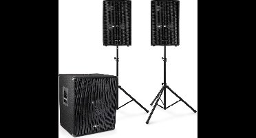 Vonyx actieve 2.1 geluidsinstallatie 1600W met 18 actieve subwoofer, 12 speakers en een