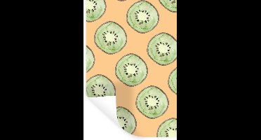 Muurstickers - Sticker Folie - Kiwi - Waterverf - Oranje - 20x30 cm - Plakfolie - Muurstickers Kinderkamer - Zelfklevend Behang - Zelfklevend behangpapier - Stickerfolie
