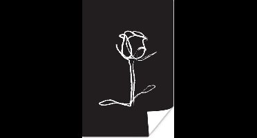 Poster Bloemen - Roos - Line art - 20x30 cm