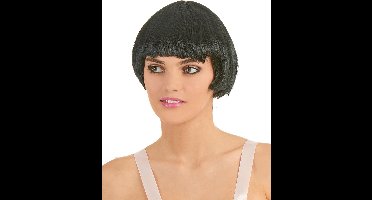 "Zwarte retro pruik voor vrouwen  - Verkleedpruik - One size"