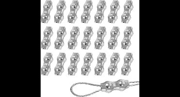 Luvetrex ® Roestvrijstalen Klemmen voor Staalkabels en Waslijnen Set van 20 Stuks