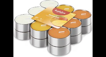 144 stuks Bolsius mango geurtheelichtjes (3 uur)