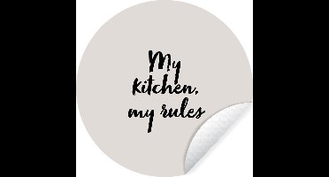 WallCircle® - Behangcirkel 30x30 cm - Muurstickers My kitchen, my rules - Culinair - Quotes - Spreuken - Chef - Muurcirkel woonkamer - Wandcirkel slaapkamer - Kamer decoratie zelfklevend - Muurdecoratie accessoires