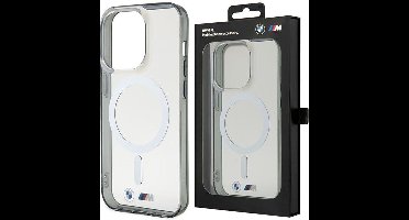 BMW - BMHMP14SHCRS - hoesje voor iPhone - 14 - transparante - hardcase - Silver - Ring - MagSafe
