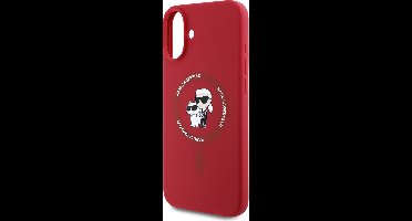 Karl Lagerfeld Backcase hoesje geschikt voor iPhone 16 Plus - Effen Rood - Silicone