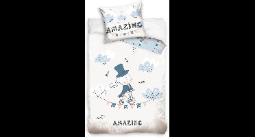 Dreamee Dekbedovertrek Rabbit Junior 140 X 200 Cm Katoen Wit