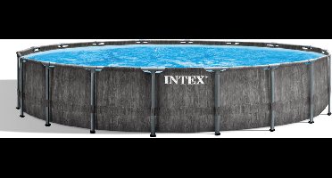 Intex Baltik, 24311 l, Zwembad met frame, Kind & volwassen, Trap, Blauw, Grijs, 99,7 kg