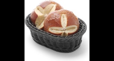 HENDI Ovale broodmand – zwart – vaatwasmachinebestendig – 190x120x60 mm