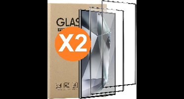 Screenprotector Geschikt voor Samsung Galaxy S24 Ultra 5G Screenprotector Bescherm Glas Full Cover Zwart 2pack | Volledige Beschermglas Tempered Glass | Samsung Galaxy S24 Ultra 5G Screenprotector