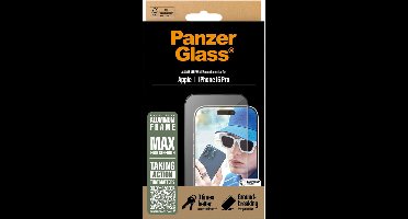 PanzerGlass Screenprotector geschikt voor Apple iPhone 16 Pro Glazen | PanzerGlass Ultra-Wide Fit Screenprotector - Case Friendly + Installatie Frame