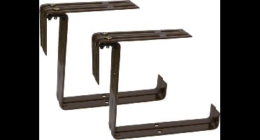 Geli Balkonbeugel - 4x - voor railing t/m 14 cm - bruin - bloem/plantenbakken ophang beugel
