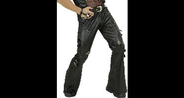 Zwarte lederlook broek Max