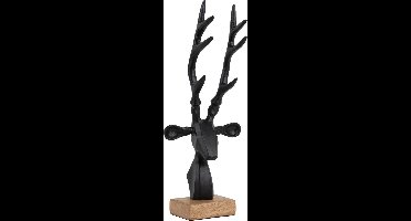 Present Time Ornament Reindeer Head - Zwart - 14.5x6.5x34cm - Scandinavisch