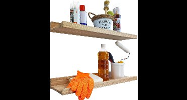 Boraboi® Stijlvolle Houten Wandplank Set van 2 voor Multifunctioneel Gebruik in Huis