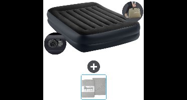 Intex Luchtbed - 2-Persoons - 152 x 203 x 42 cm - Blauw - Inclusief pomp en Hoeslaken