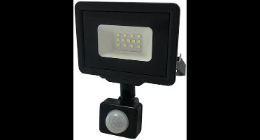 Projecteur LED 10W IP65 Noir avec Détecteur de Mouvement - Blanc Froid 6000K - 8000K