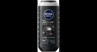 NIVEA Men Douchegel Active Clean - 3 x 250 ml - Voordeelverpakking