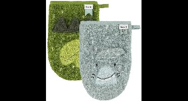 Washandje 2-pack| Mr. Shark - Mr. Dino