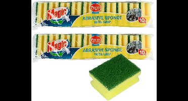 Benson Schuursponsjes - 20x stuks - met nagelbescherming - sterke reiniging - Afwassen/schoonmaken