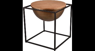 Bijzettafel - Trio Elina - 53x53cm - Zwart - Metaal - Hout