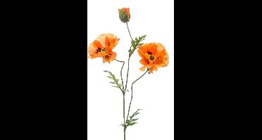 Emerald - Kunstbloem Klaproos oranje 90cm - Kunstplant voor binnen