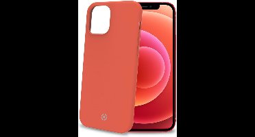 Celly Cromo Siliconen hoesje - Geschikt voor Apple iPhone 12 Mini - TPU Back Cover - Microfiber - Oranje