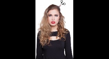 tiara 'schaar door hoofd' 14 cm zwart/zilver one-size