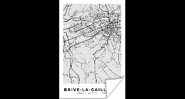 Poster Frankrijk – Plattegrond – Kaart – Brive-la-Gaillarde – Stadskaart - 20x30 cm