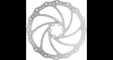 remschijf 203 mm 6 gaats RVS zilver