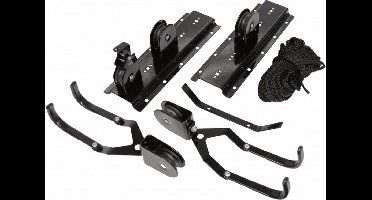 fietslift metaal/textiel 20 kg zwart 6-delig