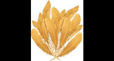 PartyXplosion Hobby/knutsel Ganzenveer/sierveer - 20x stuks - goud - 18-22 cm - decoratie