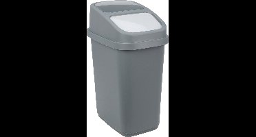 Excellent Houseware GFT aanrecht afvalbakje - donkergrijs - 5L - afsluitbaar - 15 x 21 x 31 cm - klepje- afval scheiden