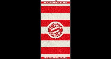 Handdoek FC Bayern Munchen rood/wit gestreept 70 x 140 cm