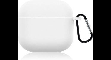 ShieldCase Siliconen Hoesje Geschikt voor Airpods 4 - Siliconen Case voor Apple Airpods 4 Case Hoesje - Wit