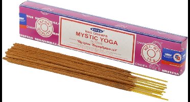 Satya Nag Champa wierrook stokjes Mystic Yoga geur - 15x - Lichaam in balans - Meditatie - staafjes van 21 cm